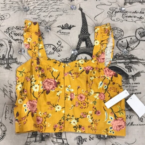 Abound Ruffled Linen Blend Crop Top - Picture 3 of 5